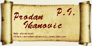 Prodan Ikanović vizit kartica